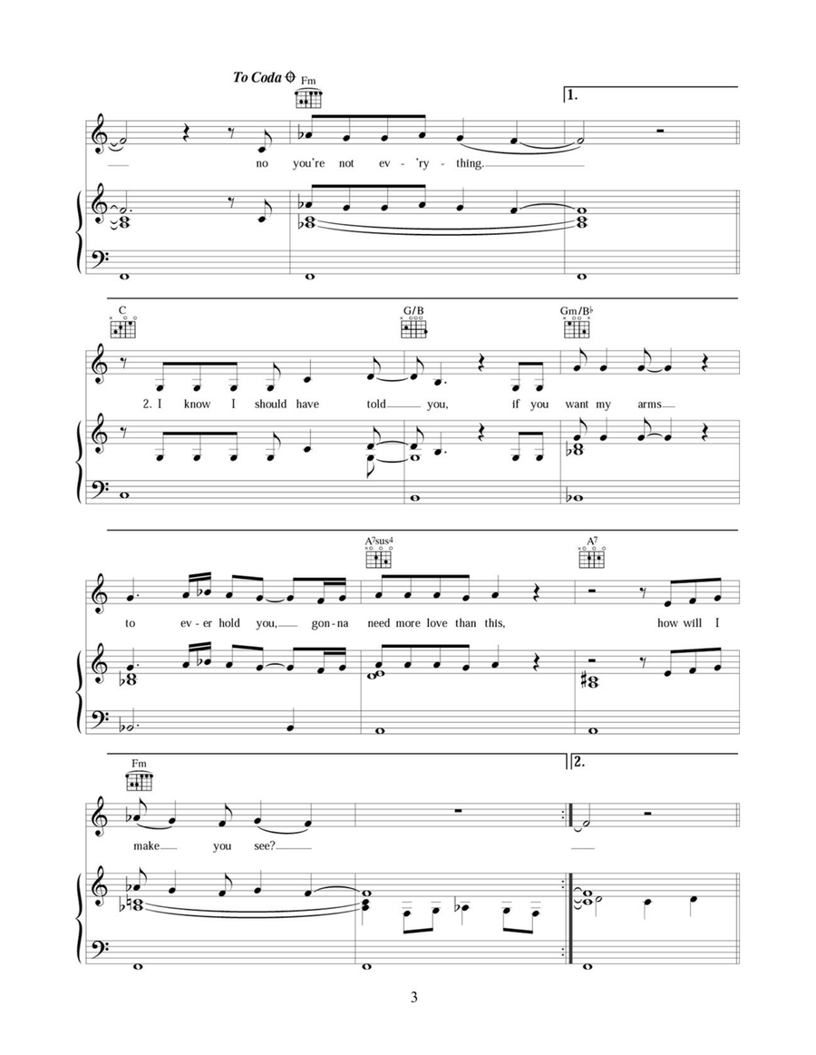You're Everything That Matters To Me Piano, Vocal scores gallery preview page 3