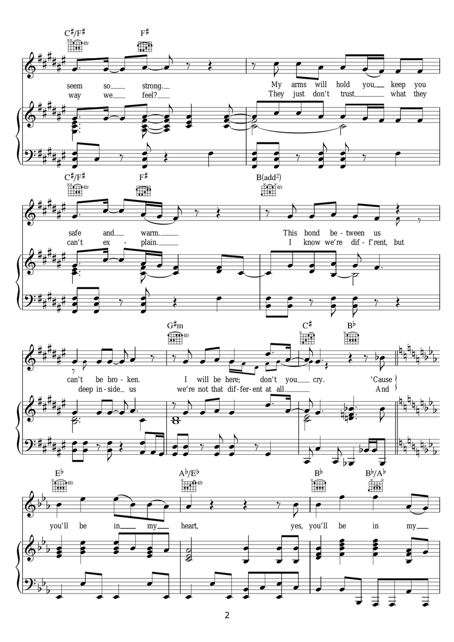 You'll Be In My Heart (from Tarzan) Piano, Vocal scores gallery preview page 2