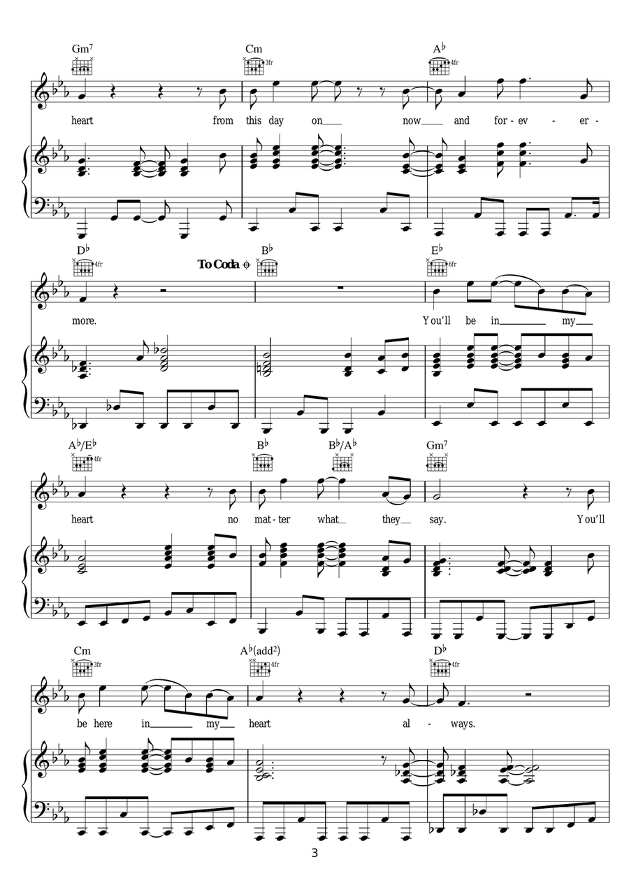 You'll Be In My Heart (from Tarzan) Piano, Vocal scores gallery preview page 3