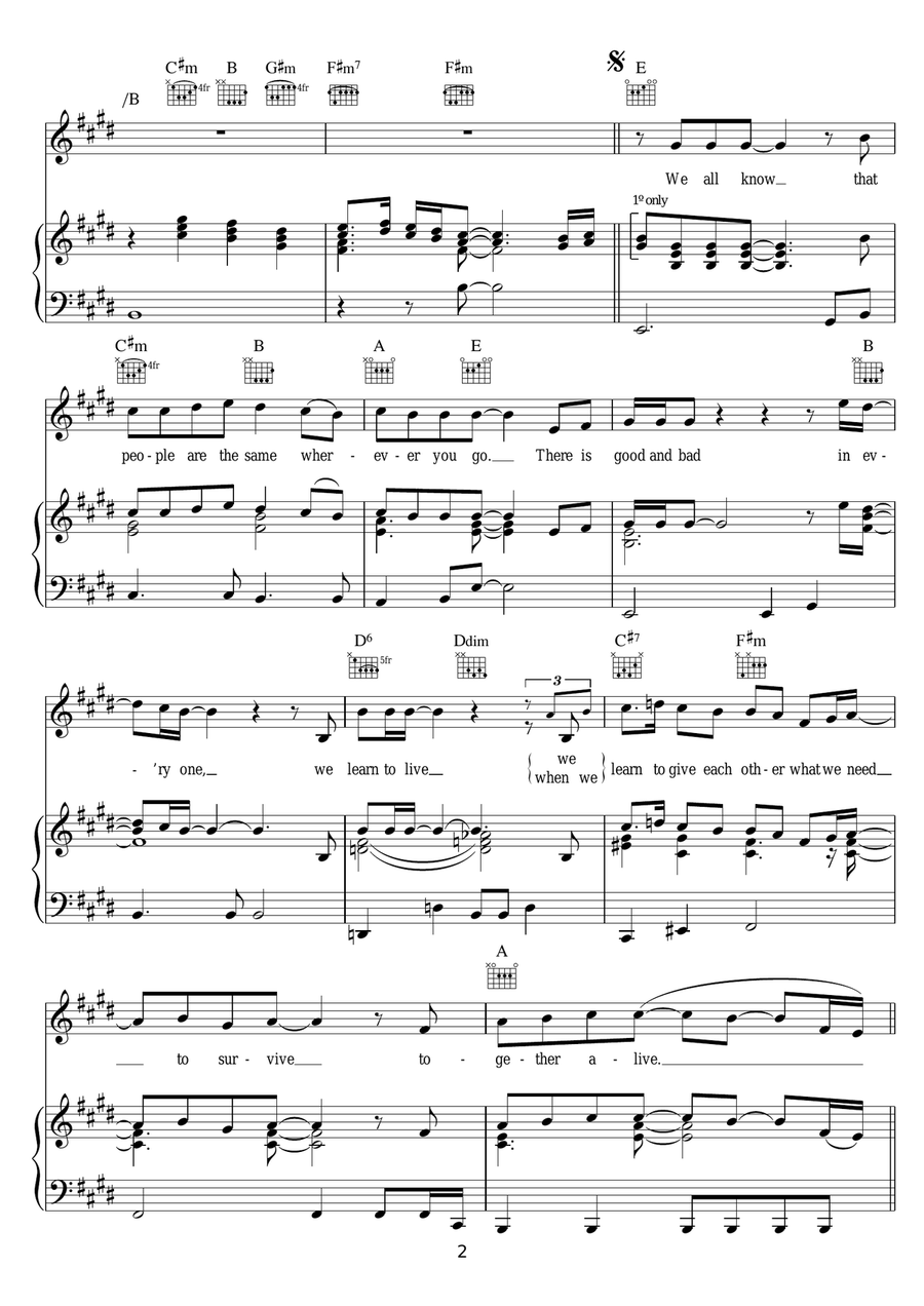 Ebony And Ivory Ebony And Ivory Piano, Vocal scores gallery preview page 2