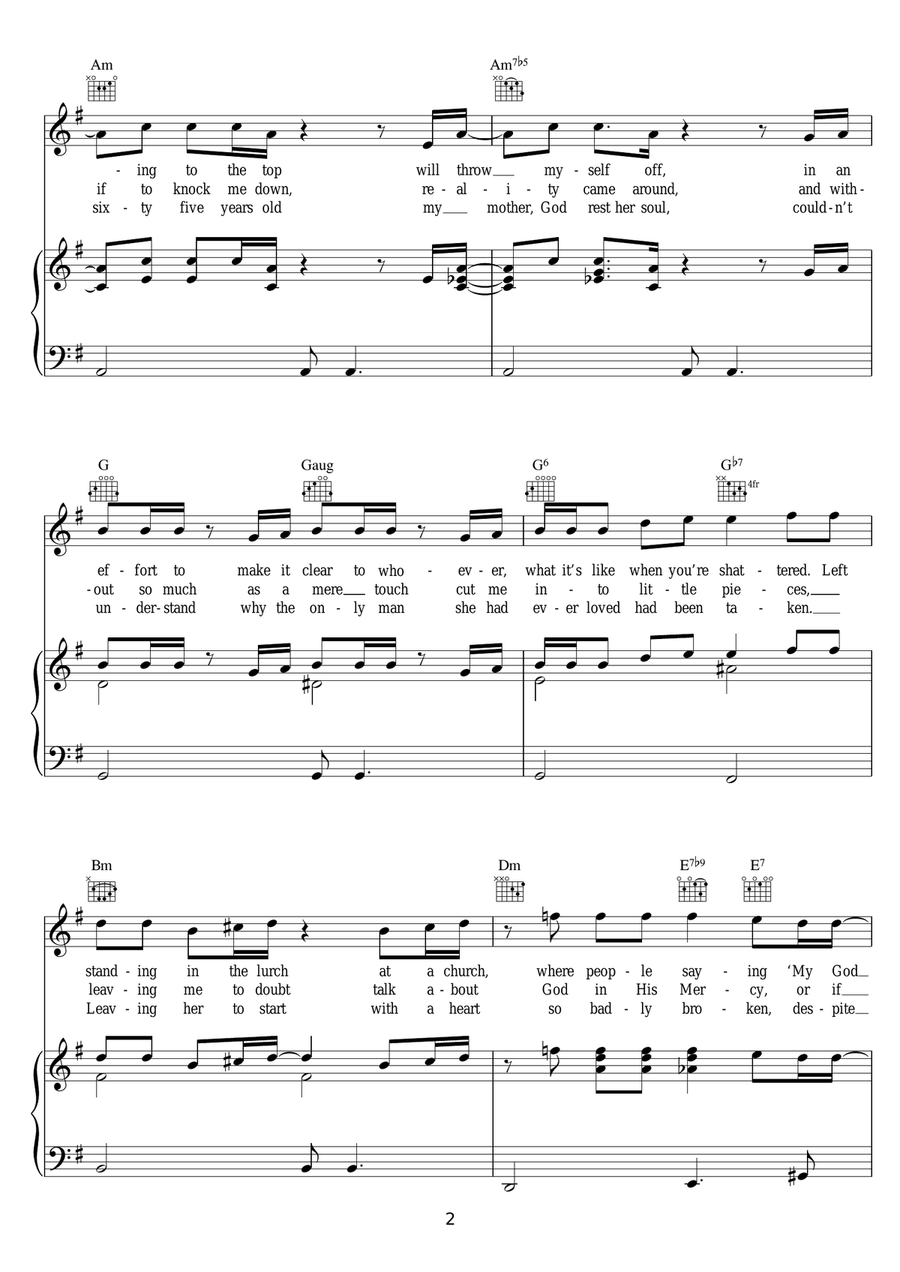 Alone Again (Naturally) Alone Again (Naturally) Piano, Vocal scores gallery preview page 2