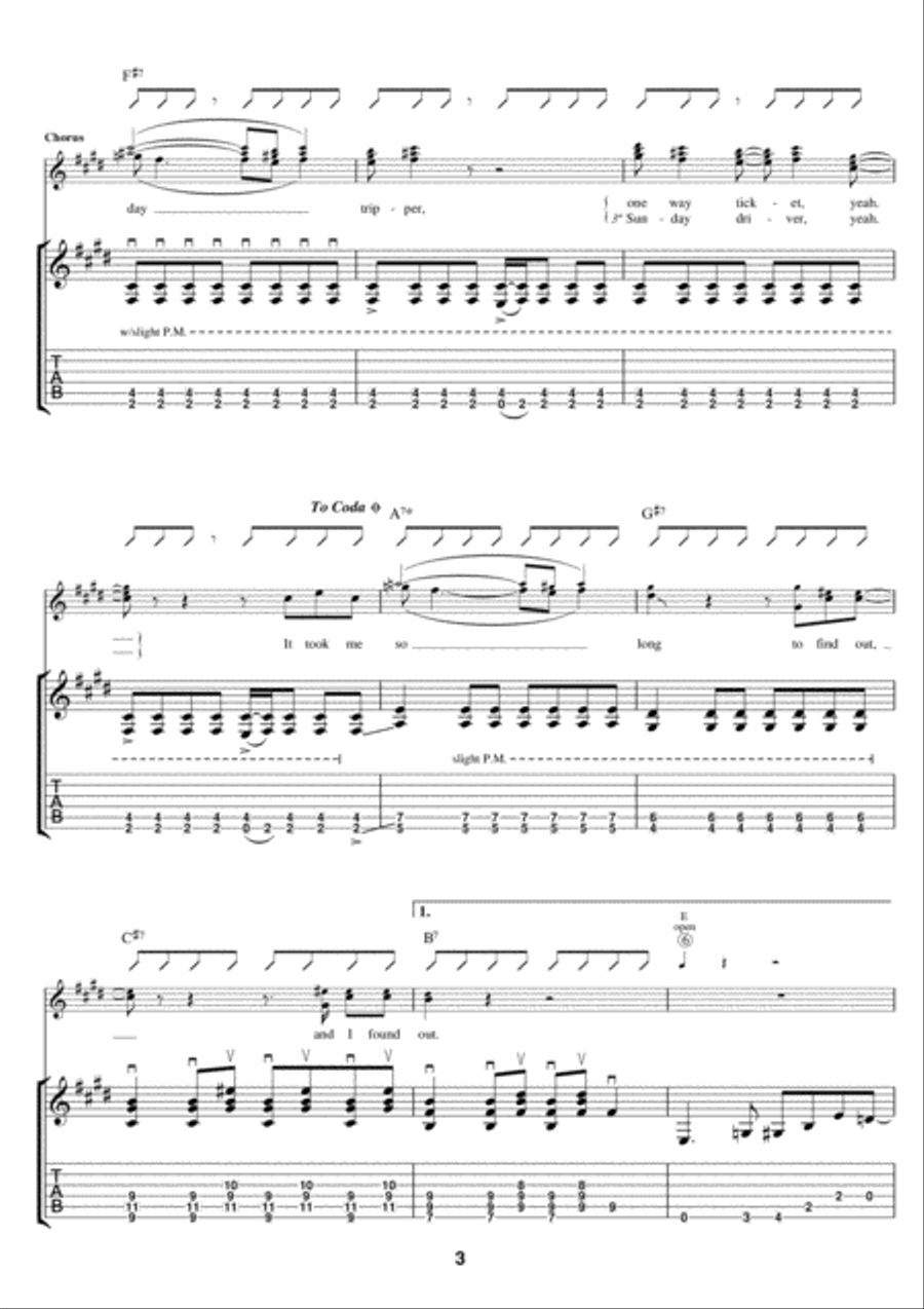 Day Tripper Electric Guitar scores gallery preview page 3