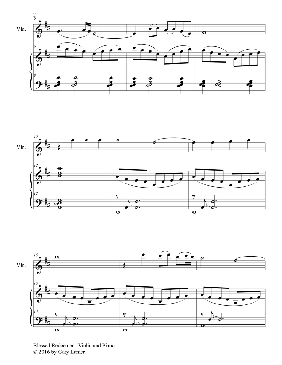 BLESSED REDEEMER(Duet – Violin & Piano with Score/Part) Violin Solo scores gallery preview page 3