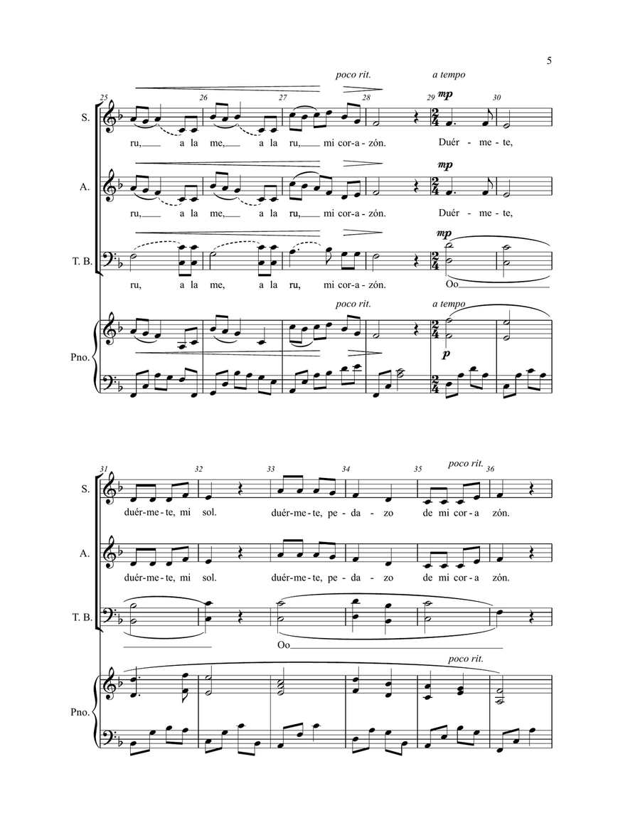 Duermete, Mi Corazon Duermete, Mi Corazon 4-Part scores gallery preview page 3