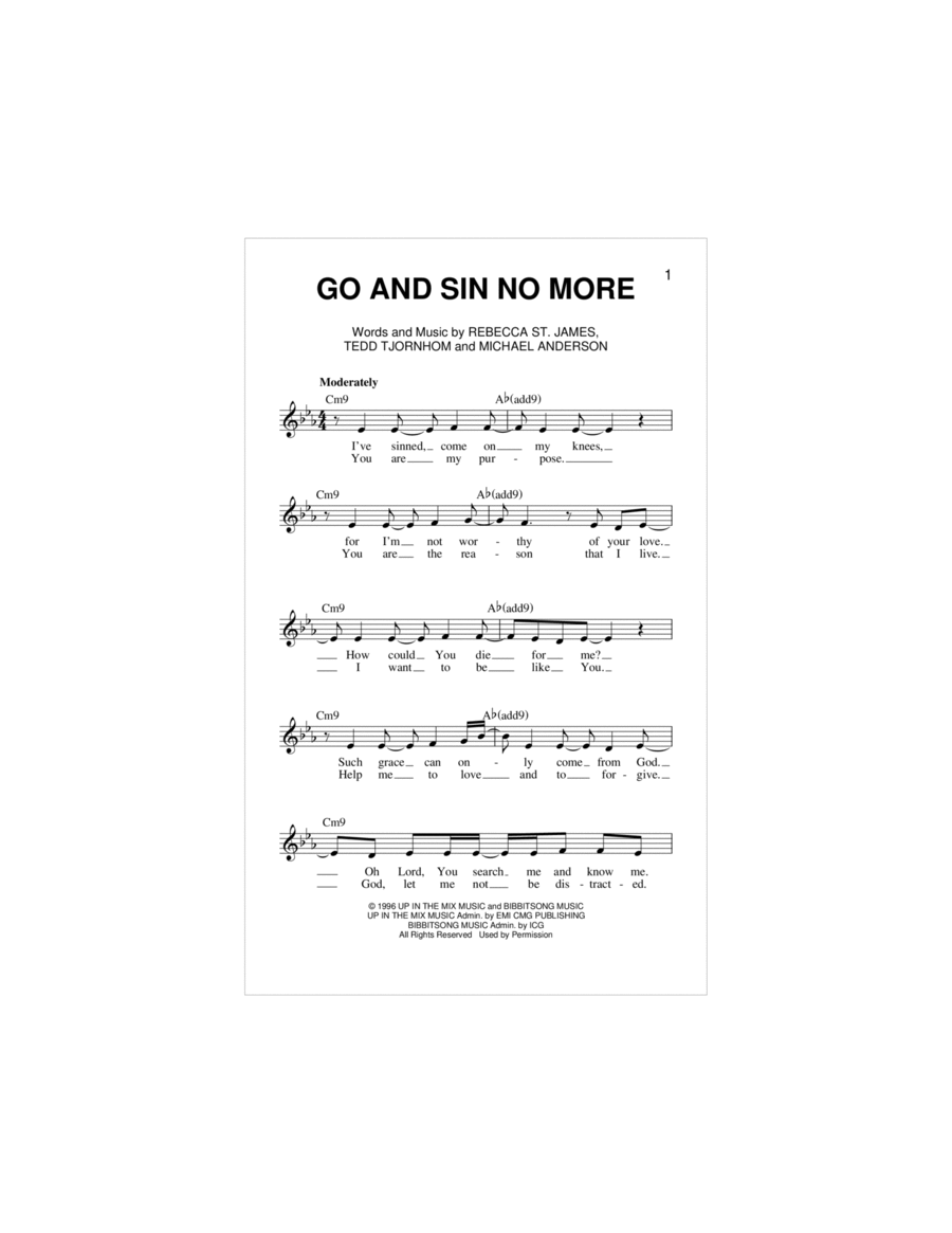 Go And Sin No More Piano scores gallery preview page 1