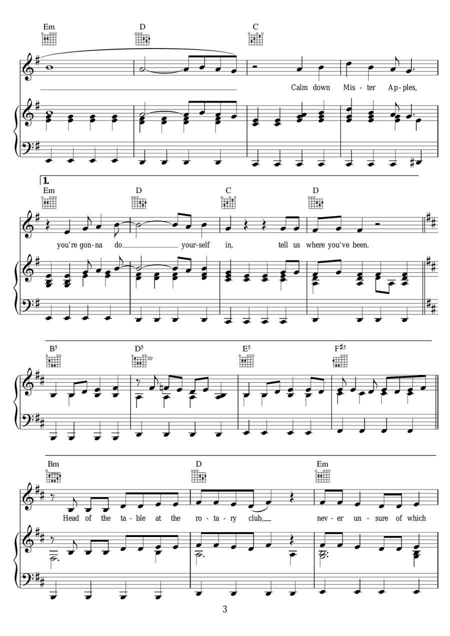Mr Apples Mr Apples Piano, Vocal scores gallery preview page 3