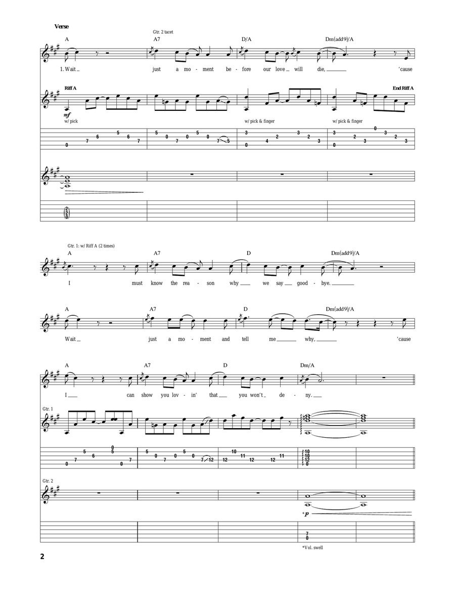 Wait Wait Acoustic Guitar scores gallery preview page 2