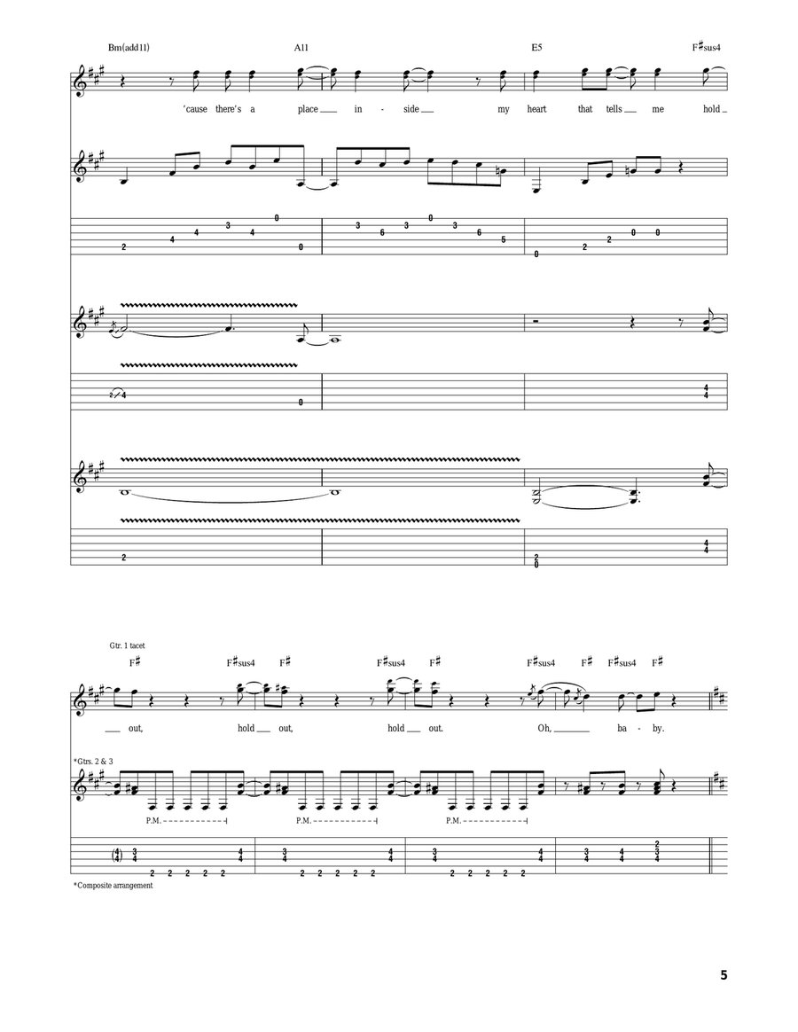 Wait Wait Acoustic Guitar scores gallery preview page 5