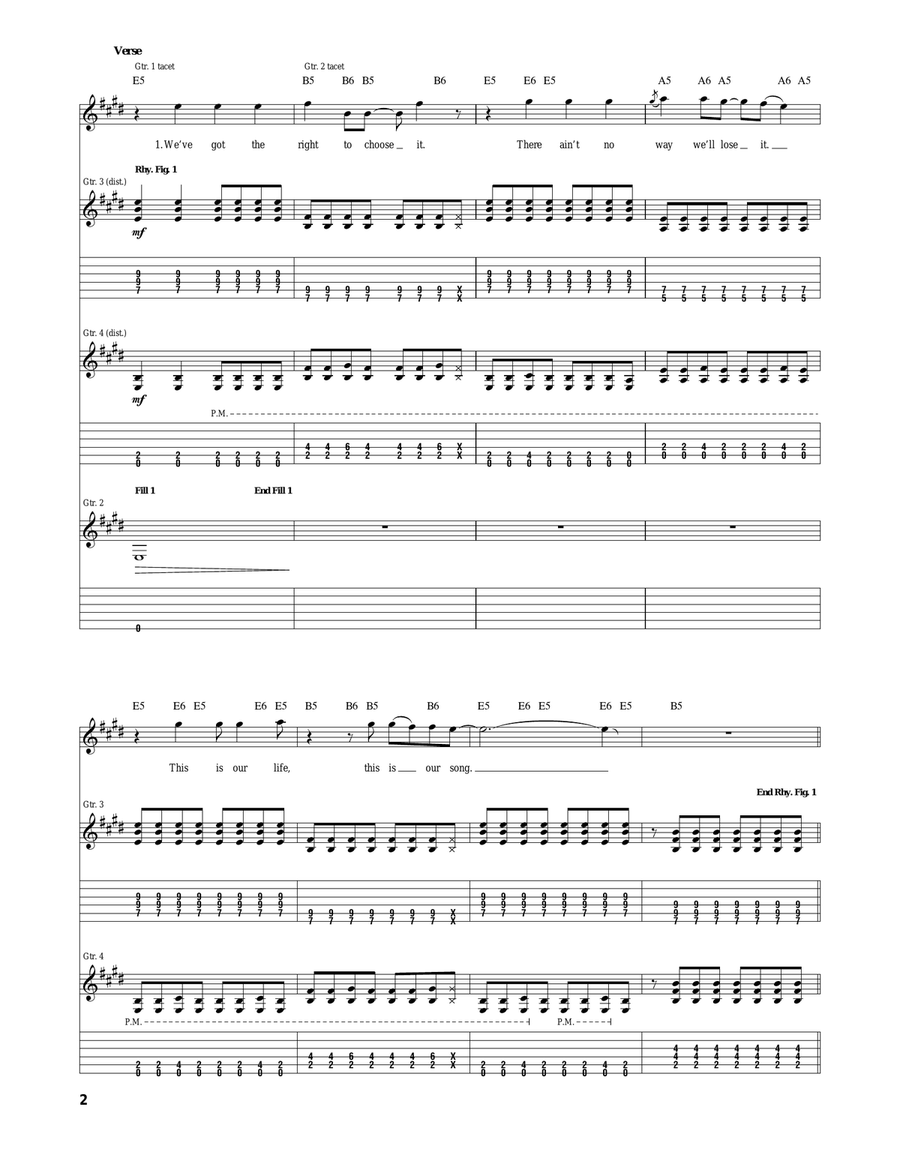 We're Not Gonna Take It Acoustic Guitar scores gallery preview page 2