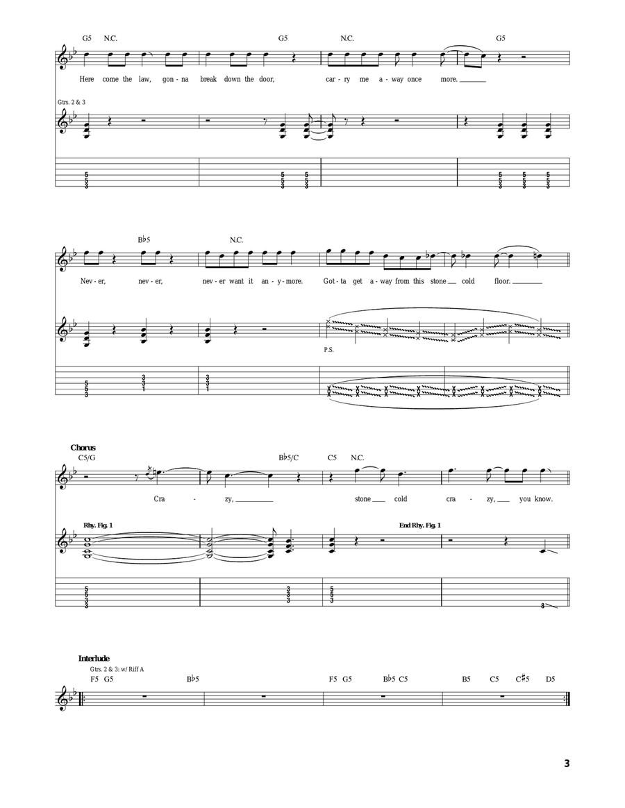 Stone Cold Crazy Stone Cold Crazy Acoustic Guitar scores gallery preview page 3