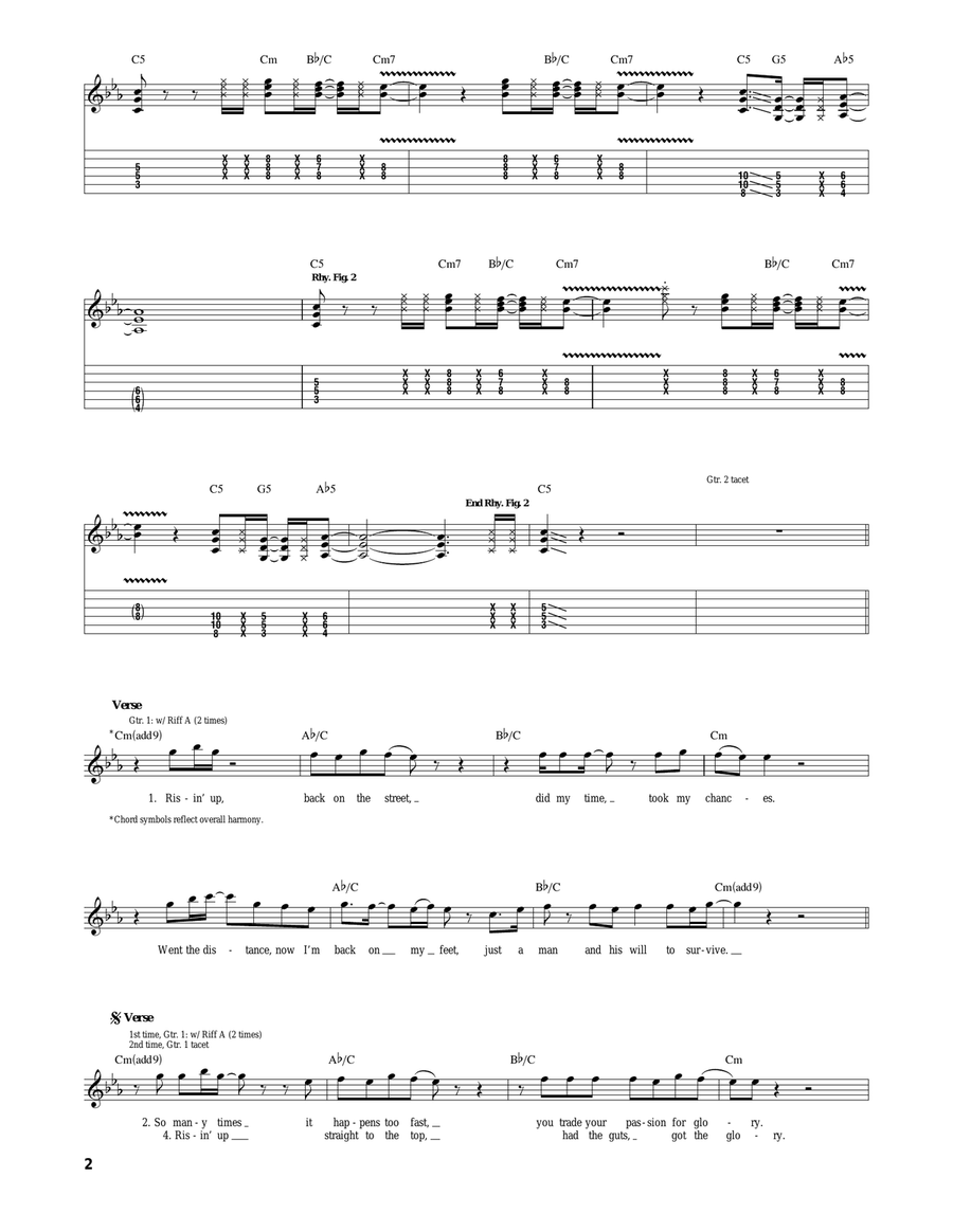 Eye Of The Tiger Eye Of The Tiger Acoustic Guitar scores gallery preview page 2
