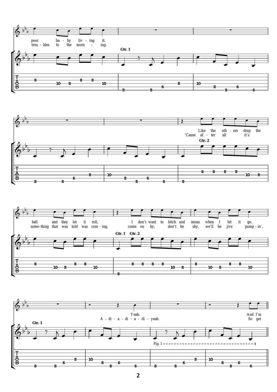 All Rise (Play It Cool) All Rise (Play It Cool) Guitar Tablature scores gallery preview page 2