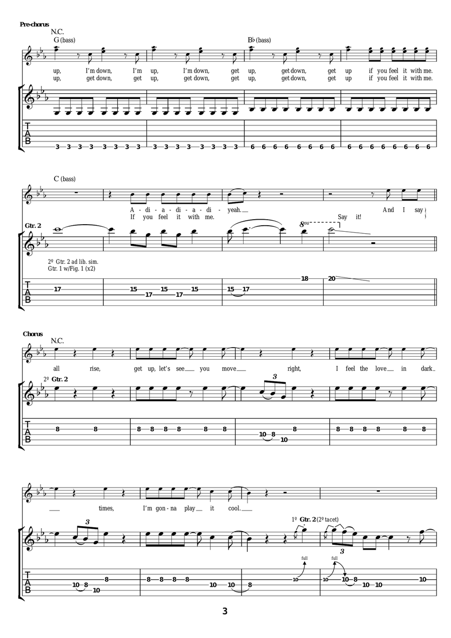 All Rise (Play It Cool) All Rise (Play It Cool) Guitar Tablature scores gallery preview page 3