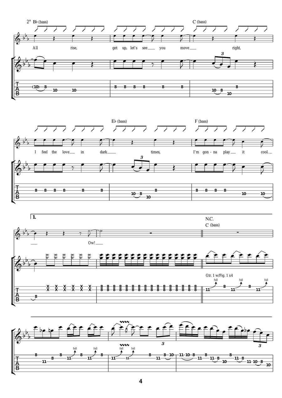 All Rise (Play It Cool) All Rise (Play It Cool) Guitar Tablature scores gallery preview page 4