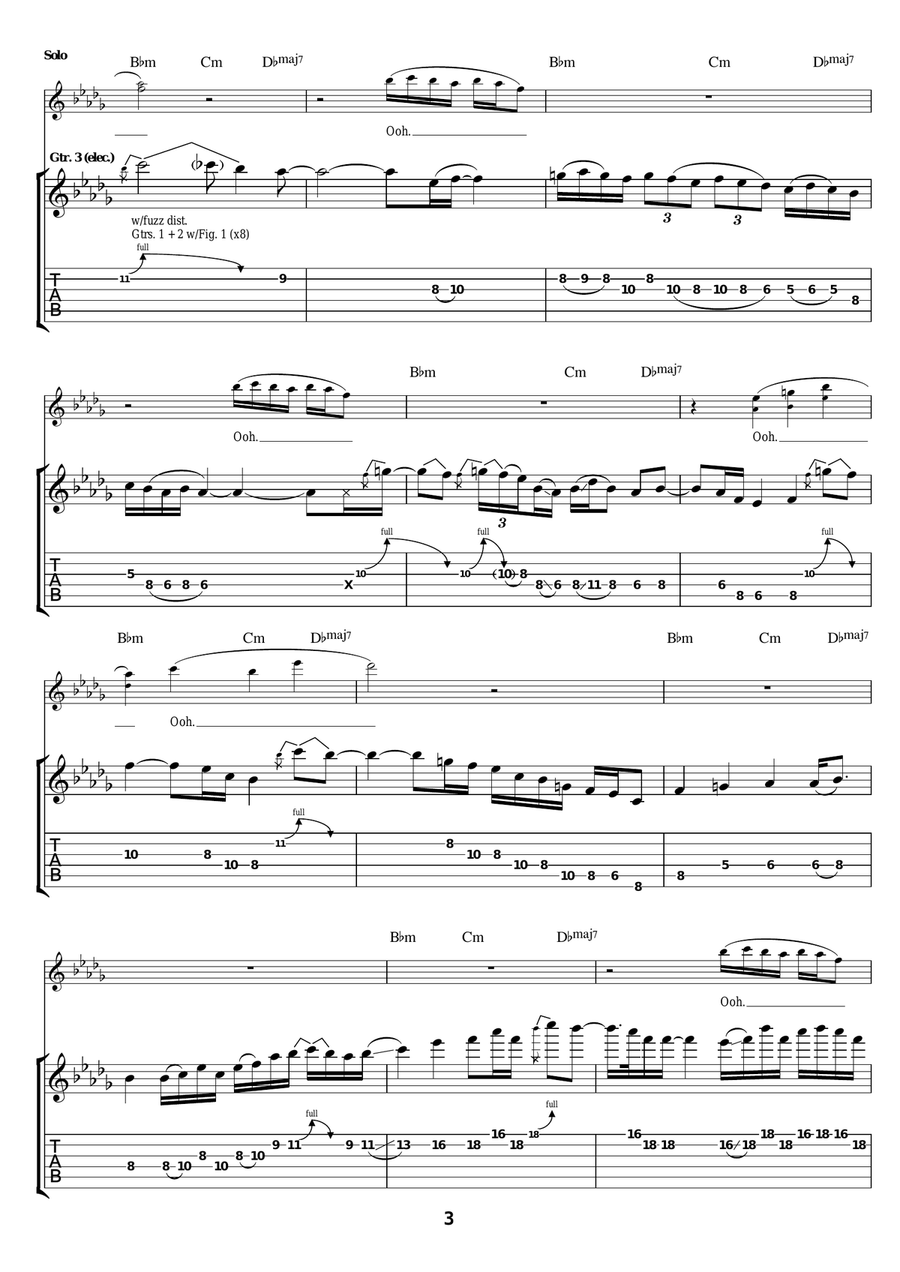 Peculiar Peculiar Guitar Tablature scores gallery preview page 3