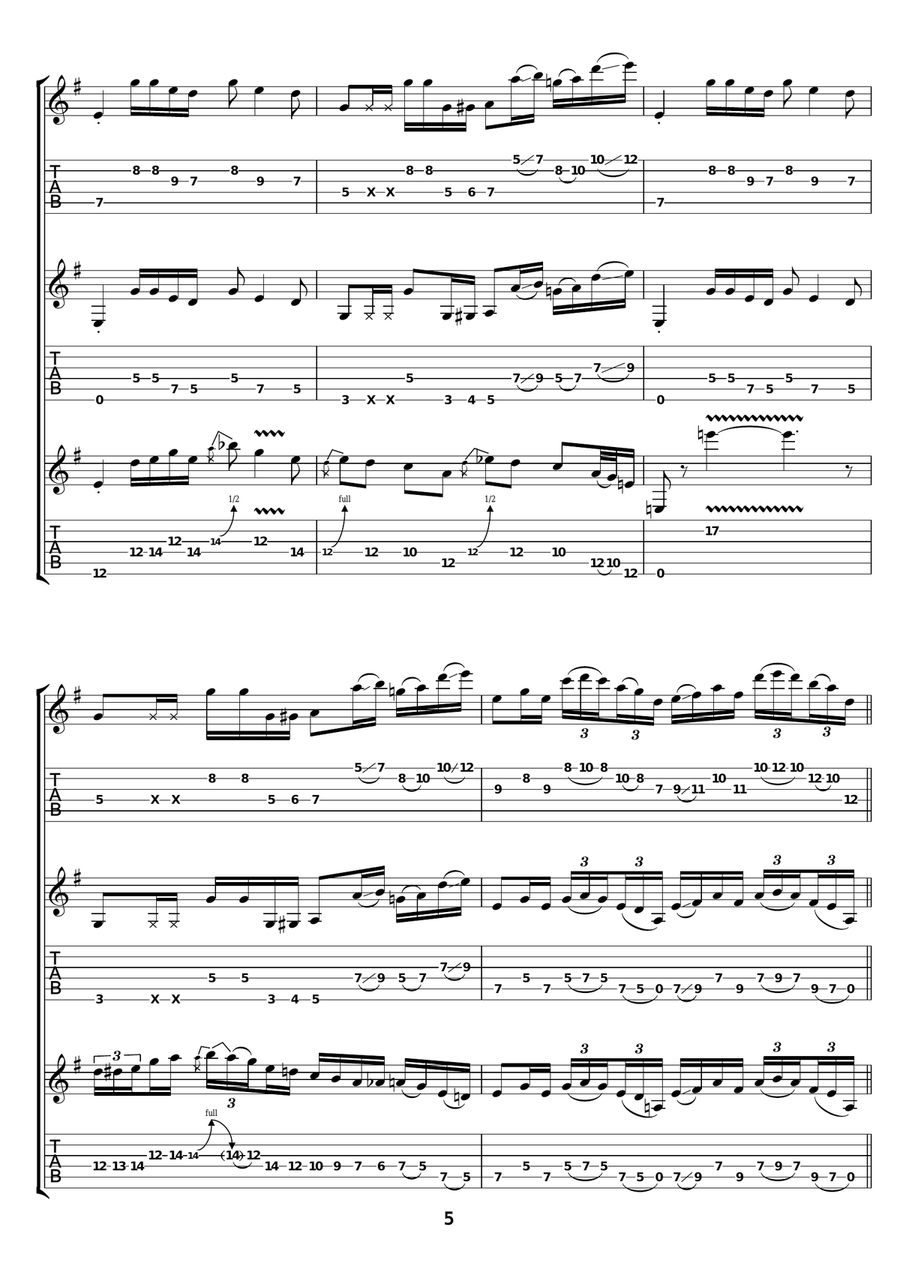 Power Power Guitar Tablature scores gallery preview page 5