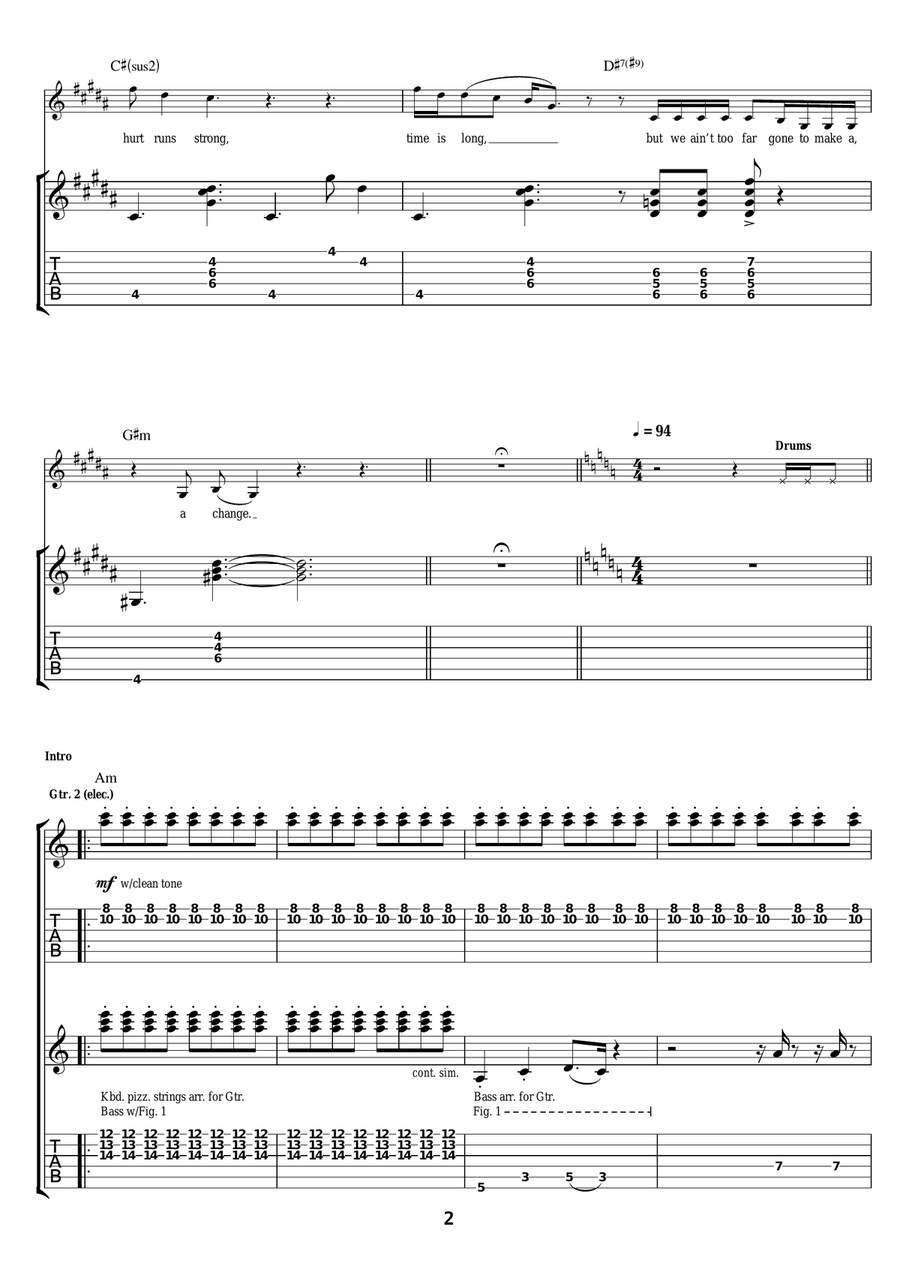 Smoke (Intro) Smoke (Intro) Guitar Tablature scores gallery preview page 2
