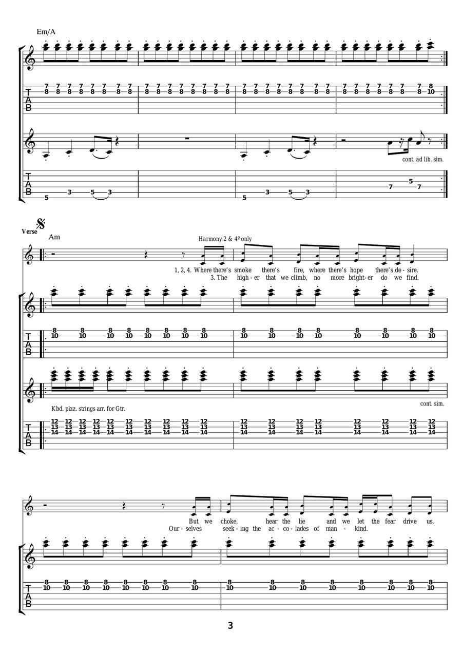 Smoke (Intro) Smoke (Intro) Guitar Tablature scores gallery preview page 3