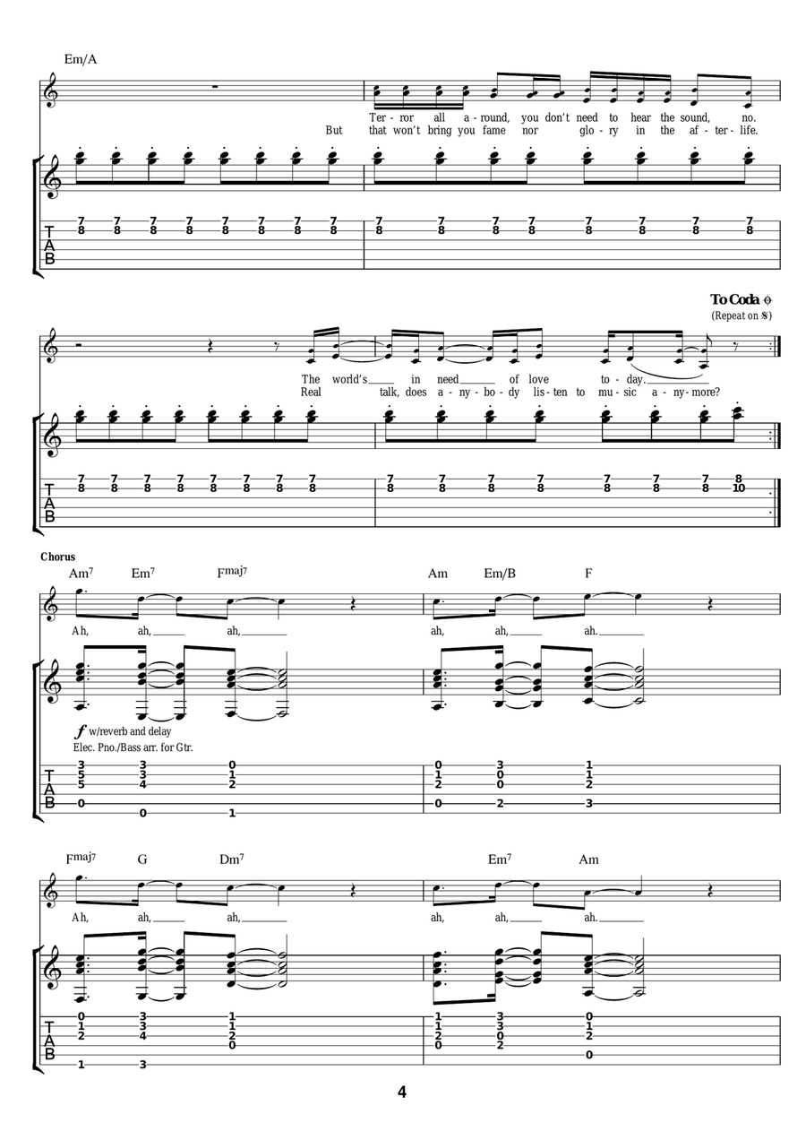 Smoke (Intro) Smoke (Intro) Guitar Tablature scores gallery preview page 4