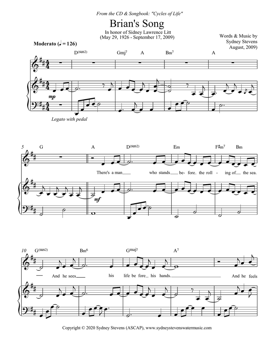 Brian's Song Alto Voice scores gallery preview page 2