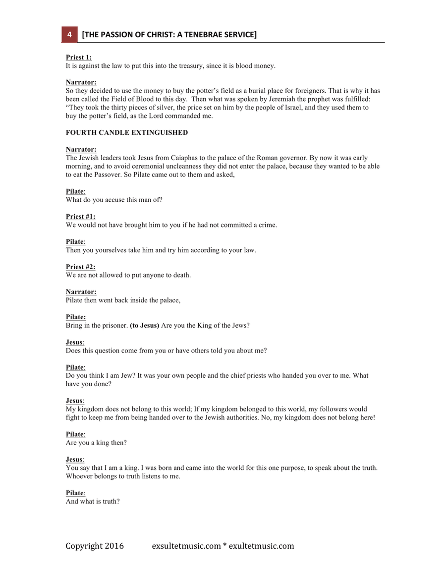 The Passion of Christ: (A Tenebrae Service) 4-Part scores gallery preview page 4