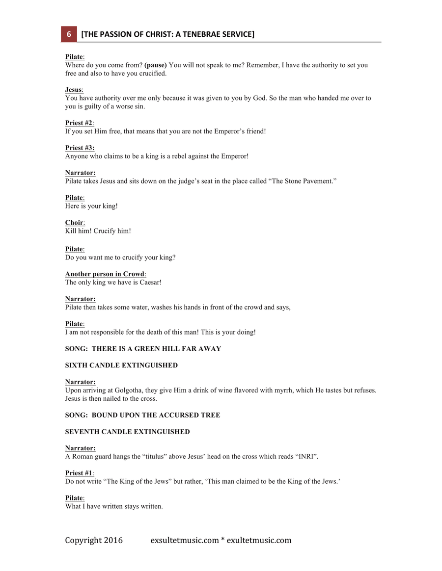 The Passion of Christ: (A Tenebrae Service) 4-Part scores gallery preview page 6