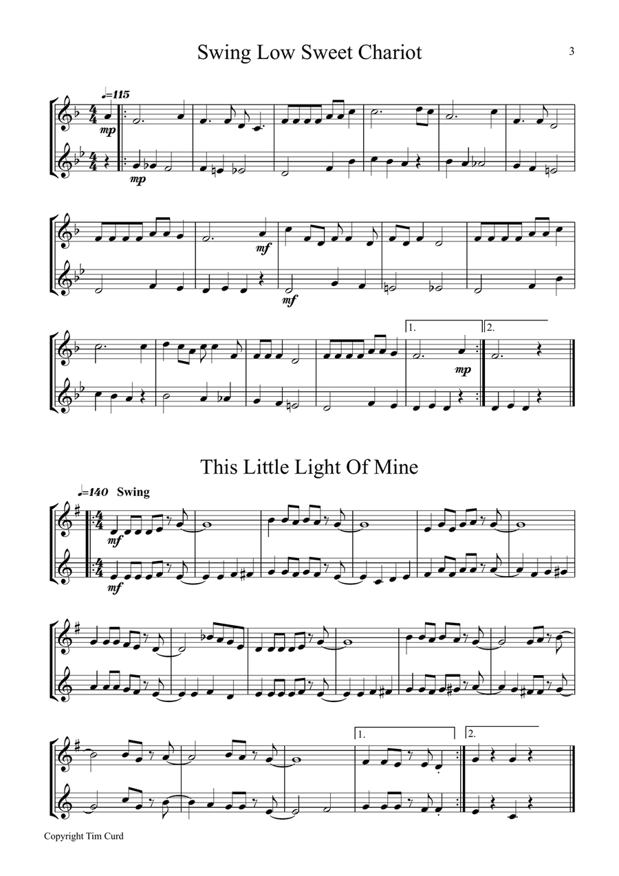 9 Spirituals, Duets For Tenor Horn And Euphonium 9 Spirituals, Duets For Tenor Horn And Euphonium Brass Duet scores gallery preview page 3