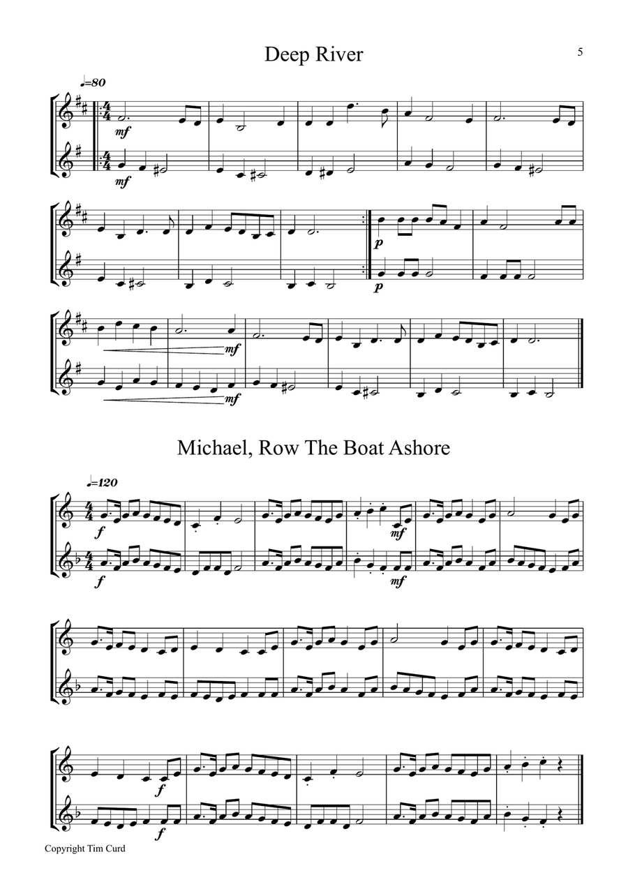 9 Spirituals, Duets For Tenor Horn And Euphonium 9 Spirituals, Duets For Tenor Horn And Euphonium Brass Duet scores gallery preview page 5