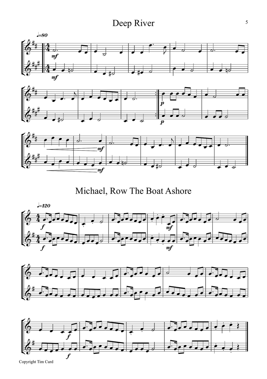 9 Spirituals, Duets For Cornet And Tenor Horn 9 Spirituals, Duets For Cornet And Tenor Horn Brass Duet scores gallery preview page 5