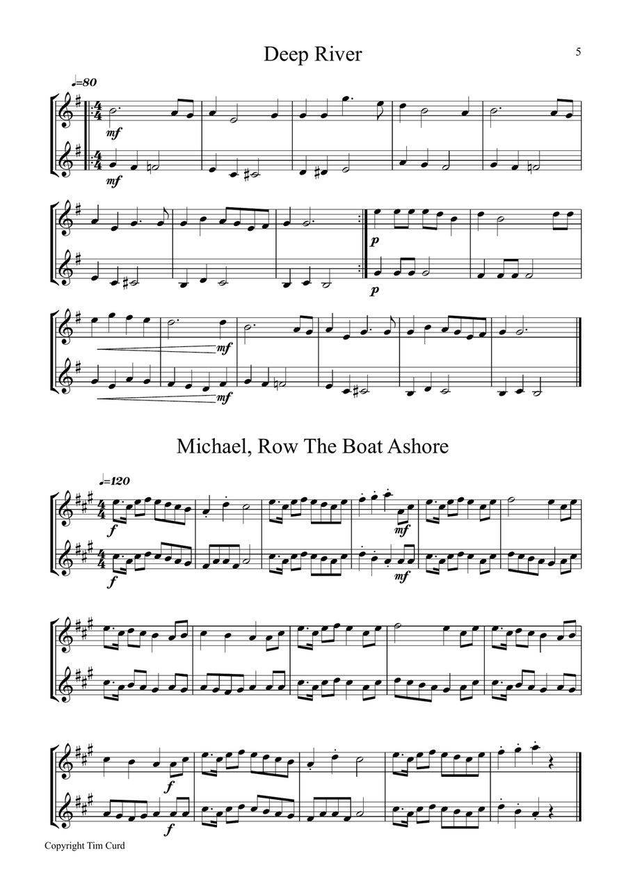 9 Spirituals, Duets For Violin String Duet scores gallery preview page 5