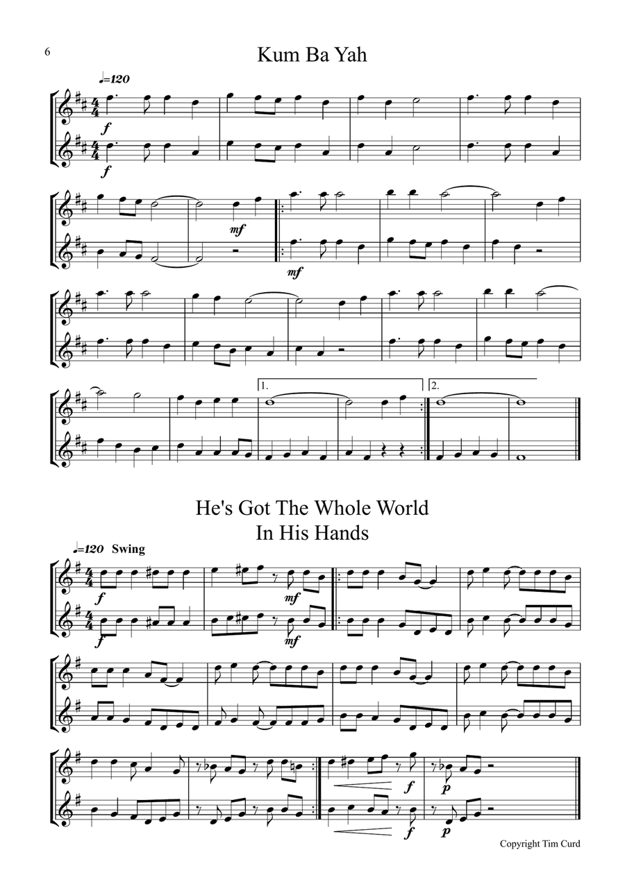 9 Spirituals, Duets For Violin String Duet scores gallery preview page 6