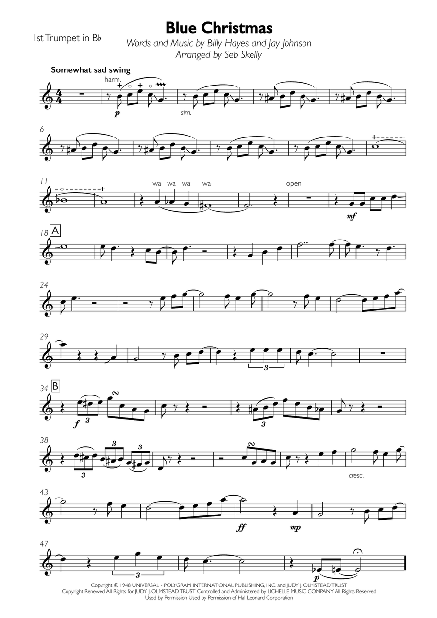 Blue Christmas Blue Christmas Brass Ensemble scores gallery preview page 5