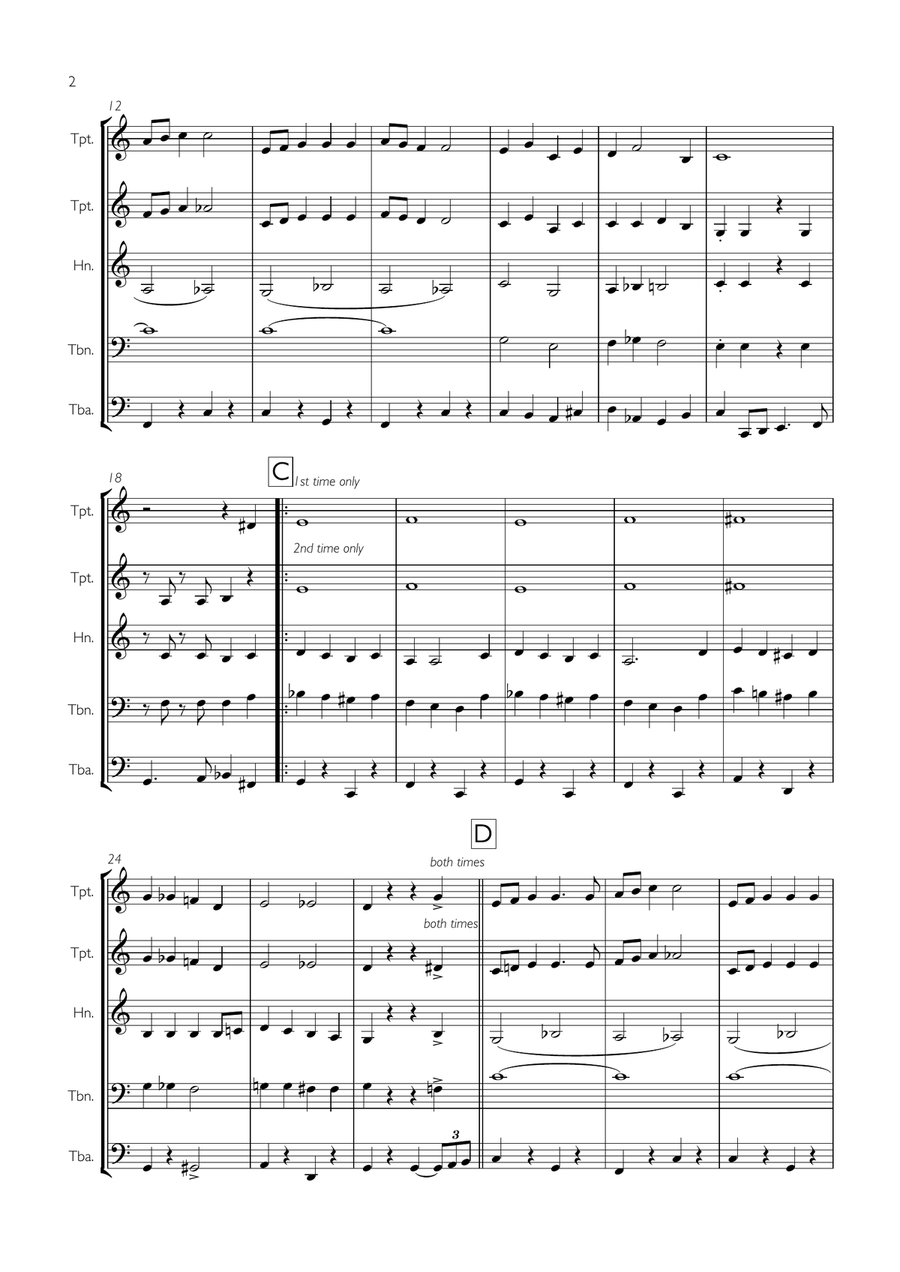 Santa Claus Is Comin' To Town Brass Ensemble scores gallery preview page 2