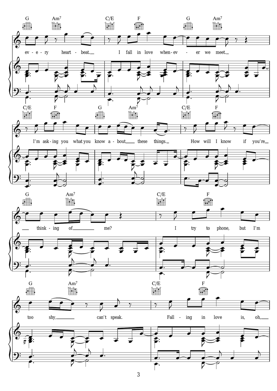 How Will I Know Piano, Vocal scores gallery preview page 3