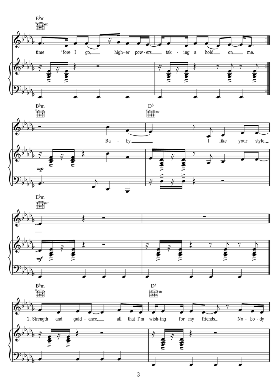 One Dance (featuring Wizkid and Kyla) Piano, Vocal scores gallery preview page 3