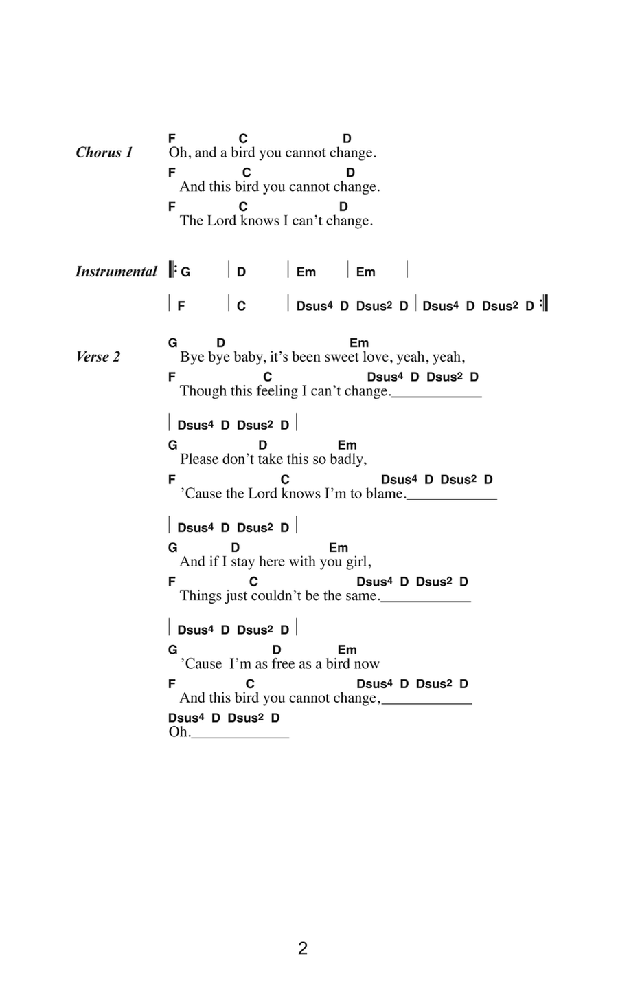 Free Bird Free Bird Ukulele scores gallery preview page 2