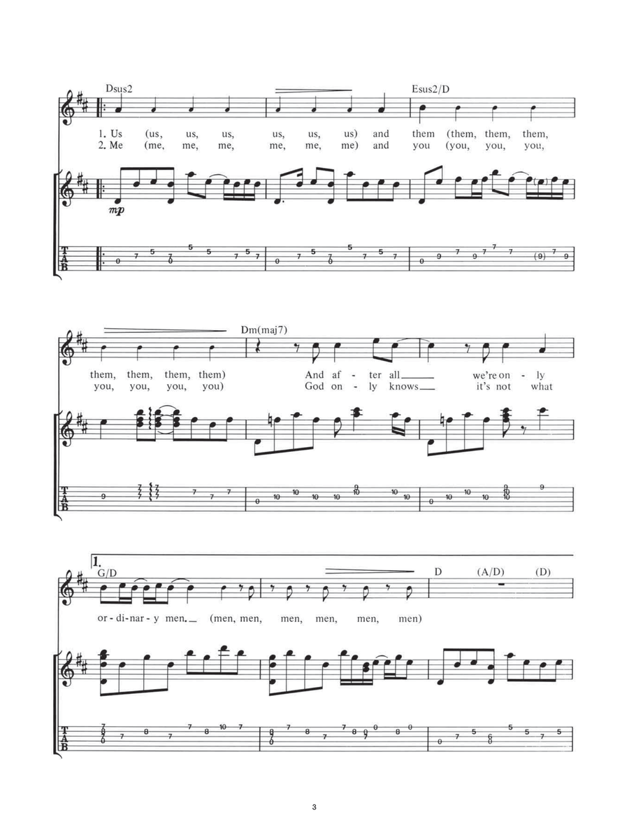 Us And Them Us And Them Guitar Tablature scores gallery preview page 3