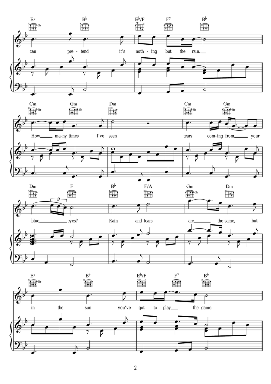 Rain And Tears Rain And Tears Piano, Vocal scores gallery preview page 2