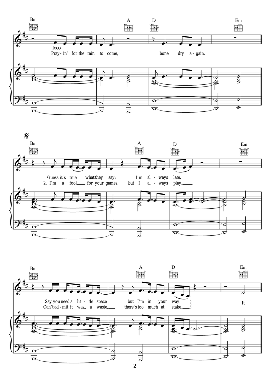 What I Did For Love (featuring Emeli Sande) Piano, Vocal scores gallery preview page 2