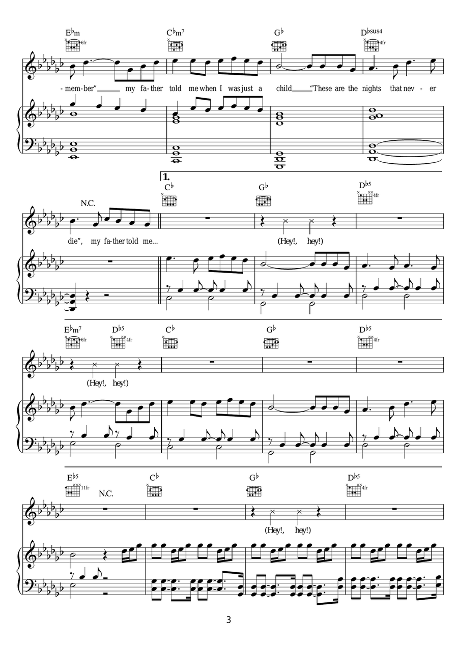 The Nights The Nights Piano, Vocal scores gallery preview page 3