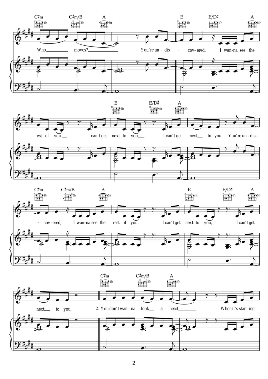 Undiscovered (from 'Fifty Shades Of Grey') Piano, Vocal scores gallery preview page 2
