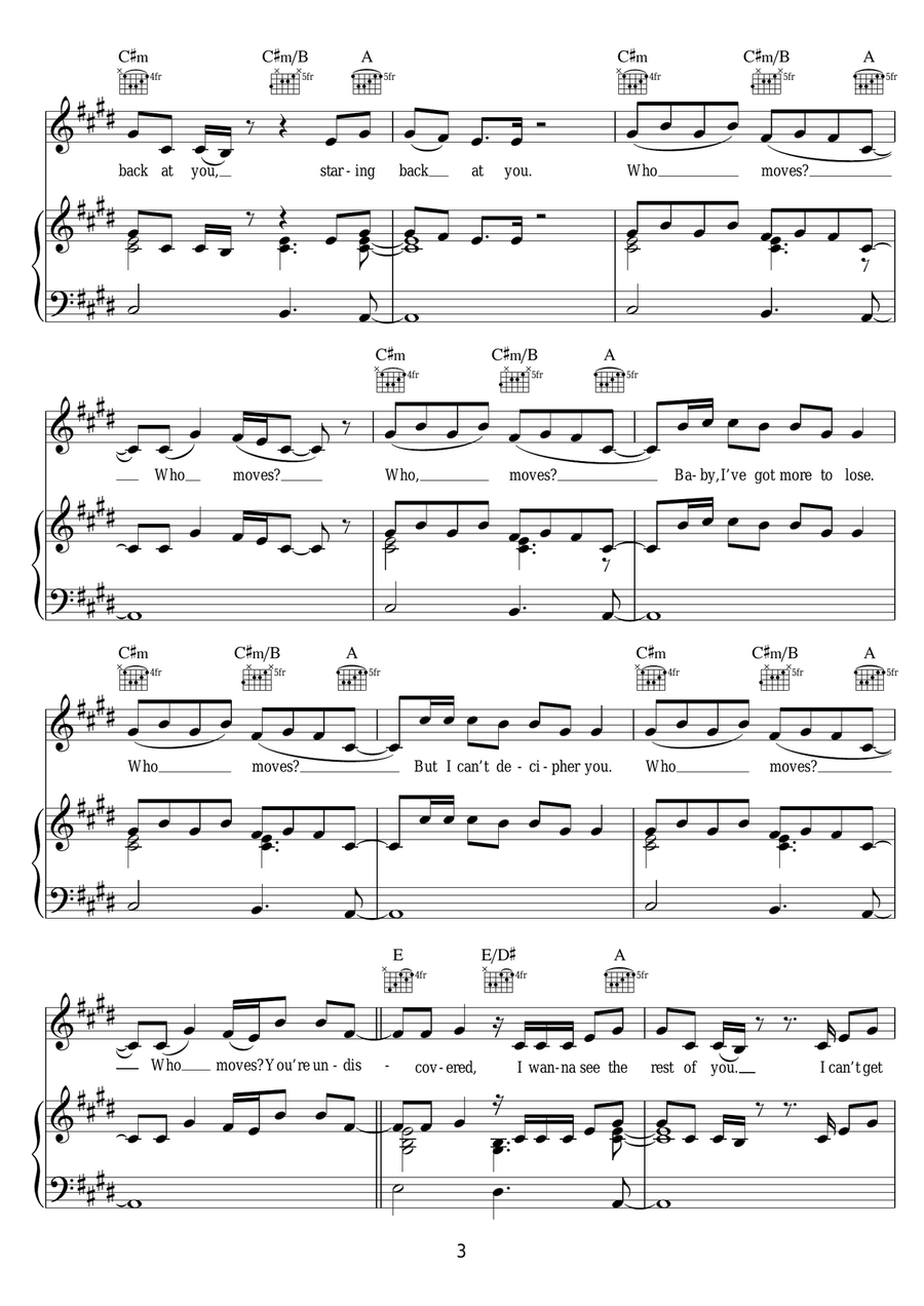 Undiscovered (from 'Fifty Shades Of Grey') Piano, Vocal scores gallery preview page 3