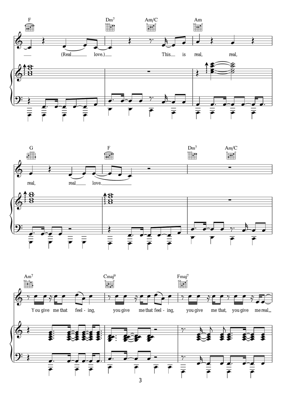 Real Love (featuring Jess Glynne) Piano, Vocal scores gallery preview page 3