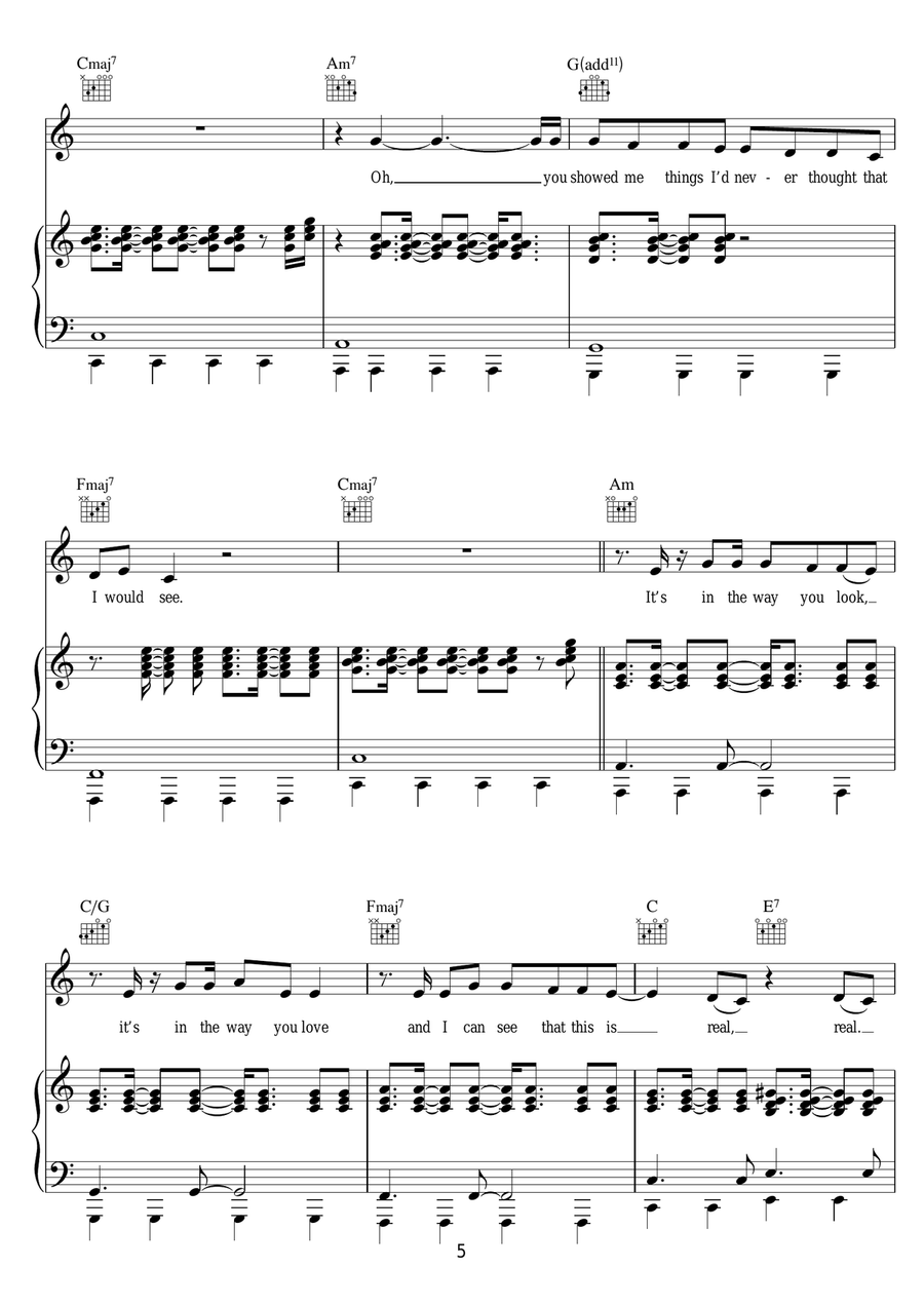 Real Love (featuring Jess Glynne) Piano, Vocal scores gallery preview page 5