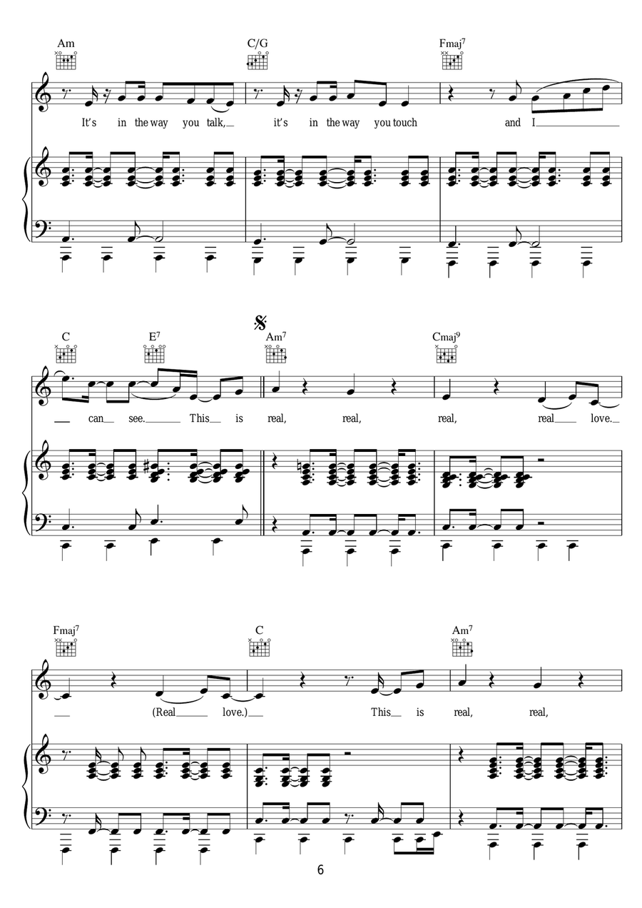 Real Love (featuring Jess Glynne) Piano, Vocal scores gallery preview page 6