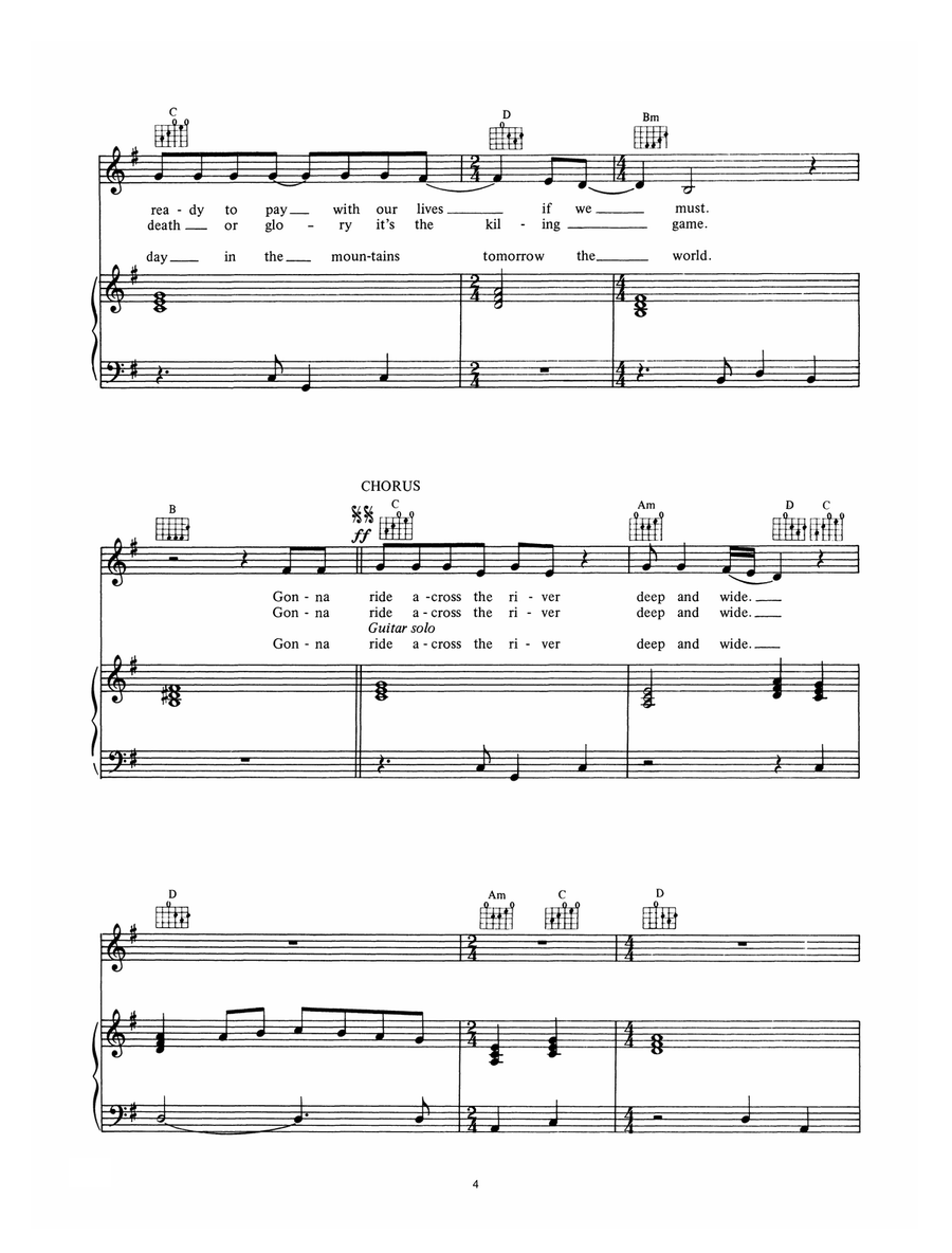 Ride Across The River Ride Across The River Piano, Vocal scores gallery preview page 4