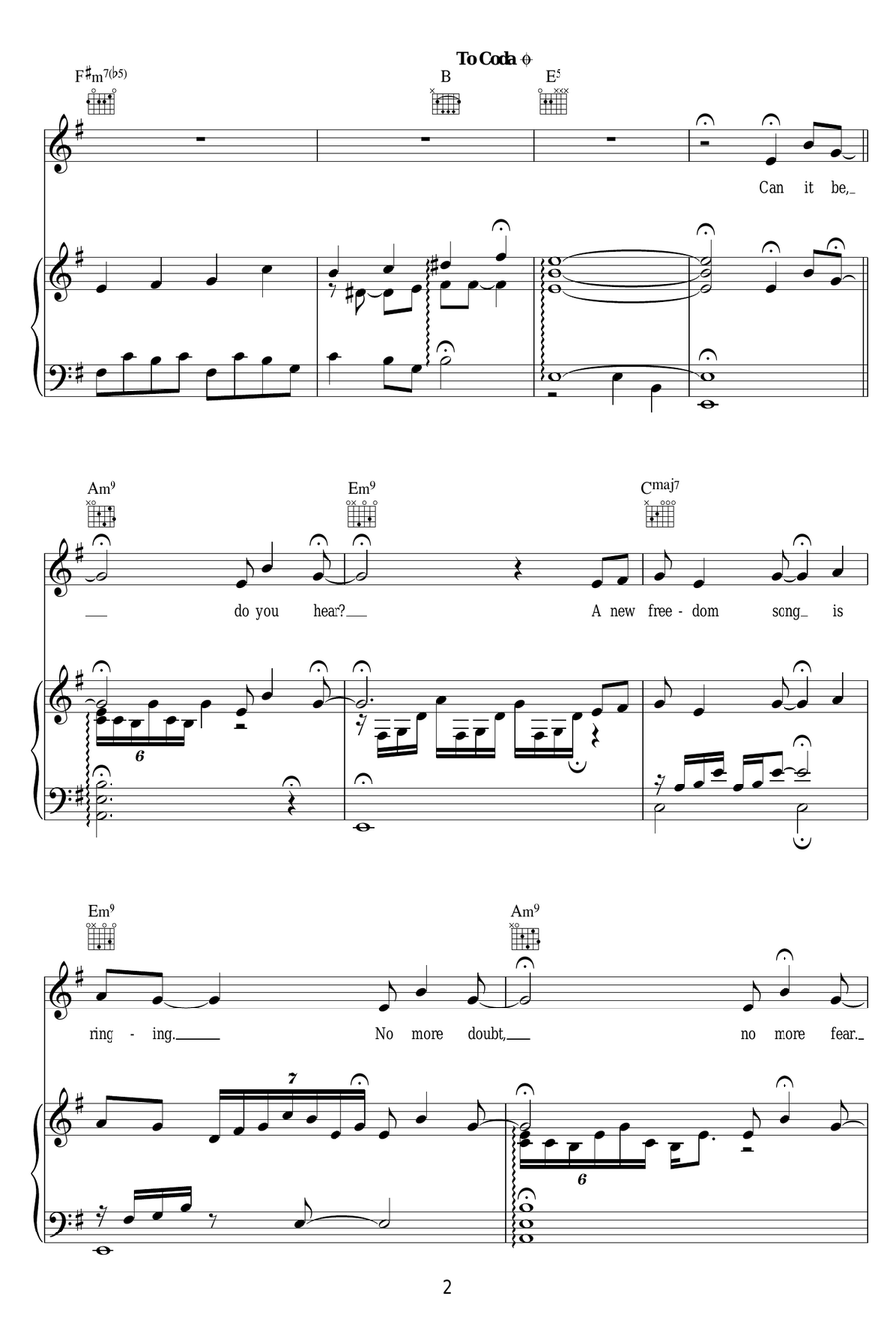Love Theme From Spartacus Piano, Vocal scores gallery preview page 2
