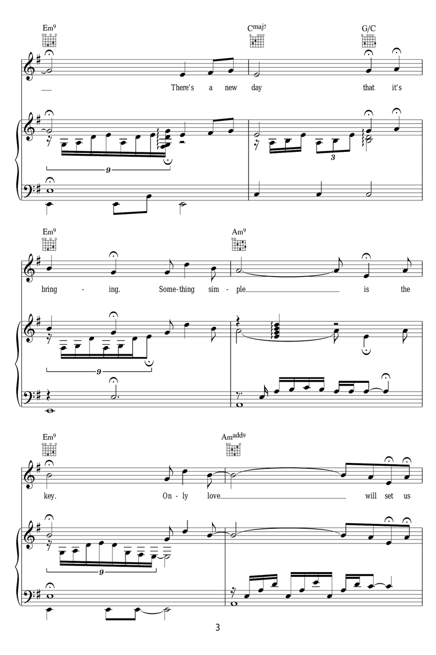 Love Theme From Spartacus Piano, Vocal scores gallery preview page 3