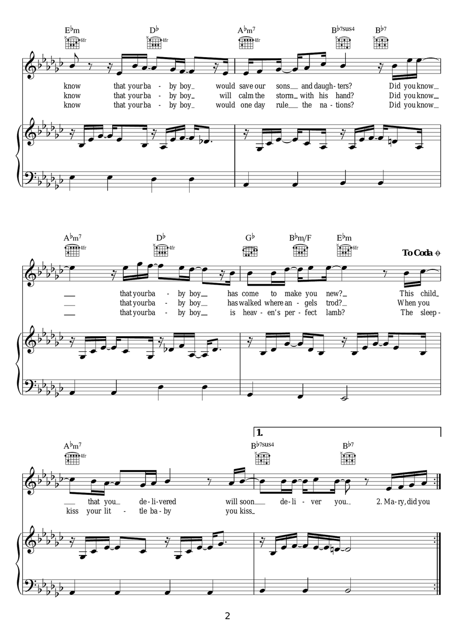 Mary, Did You Know? Mary, Did You Know? Piano, Vocal scores gallery preview page 2