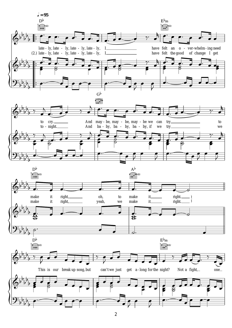 Break Up Song Break Up Song Piano, Vocal scores gallery preview page 2